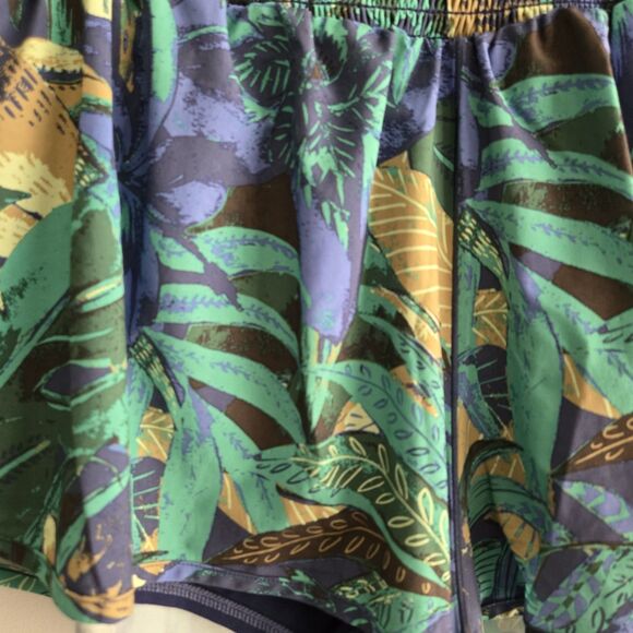 Offline By Aerie Size XL Print Blue Green Tropical Flowy Shorts High Waist - Picture 3 of 7